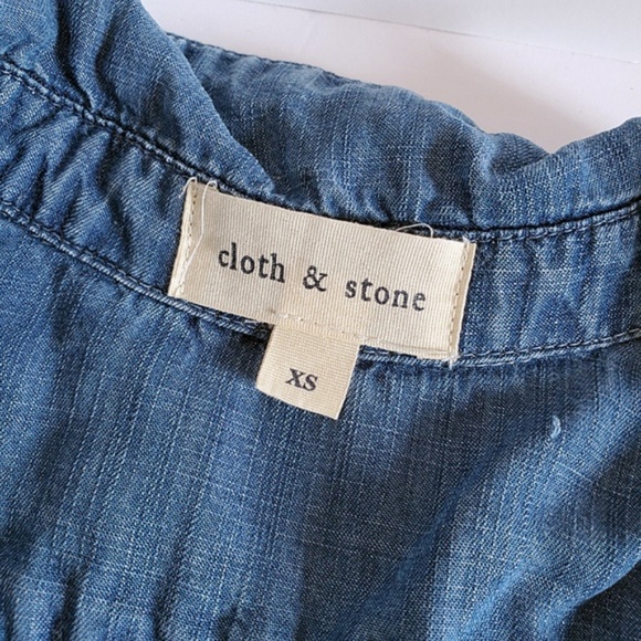 ANTHRO Cloth & Stone Chambray Bell Sleeve Top XS - Picture 3 of 8